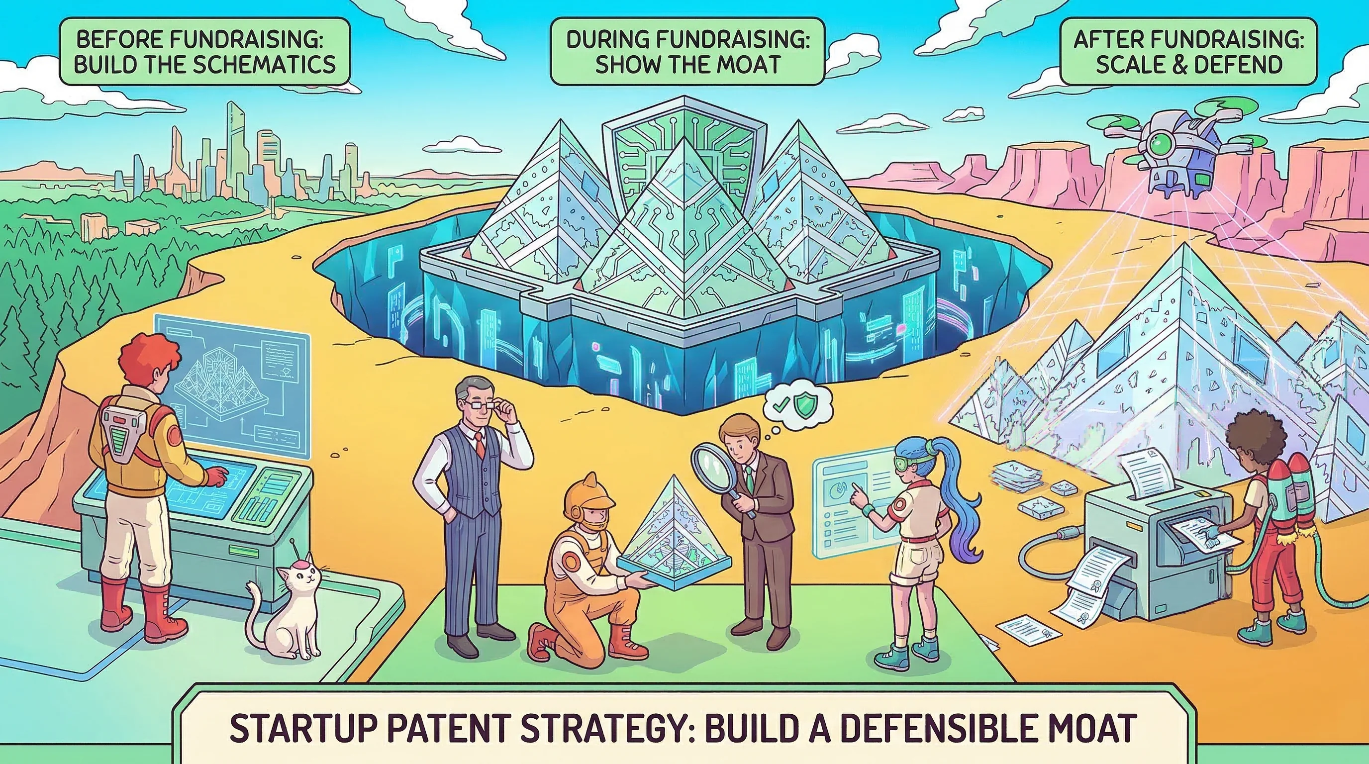 Illustration about patent strategy for startups